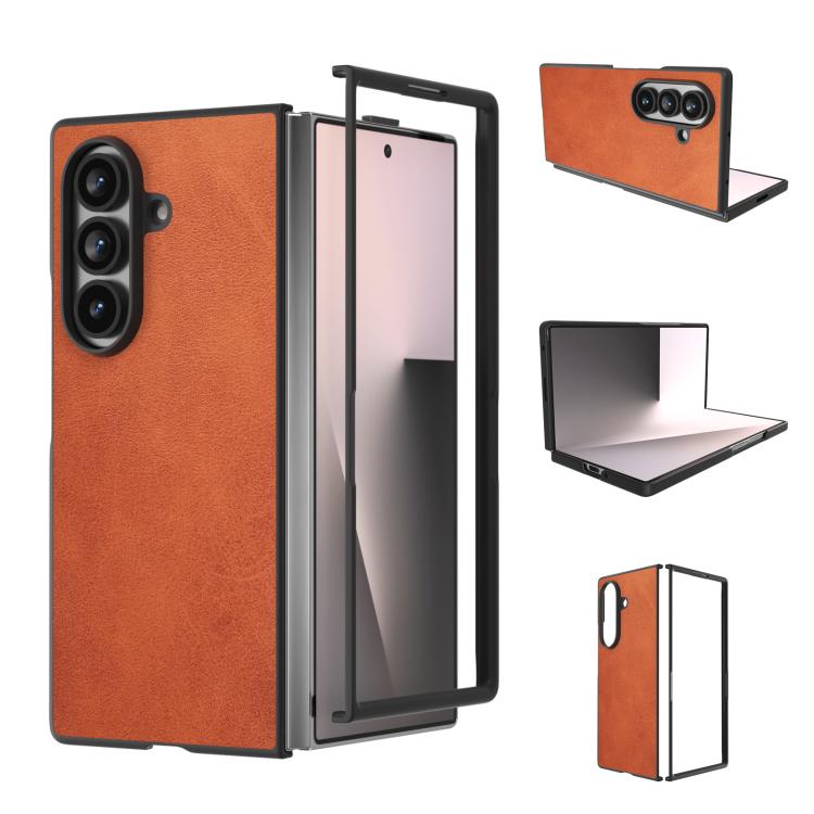 Black Edge Two-color Calf Texture PU Phone Case