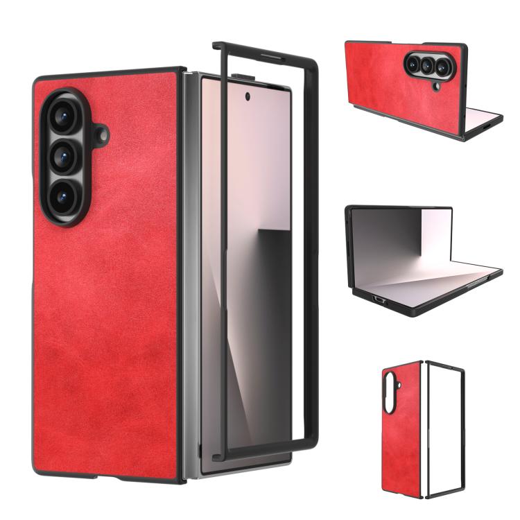 Black Edge Two-color Calf Texture PU Phone Case