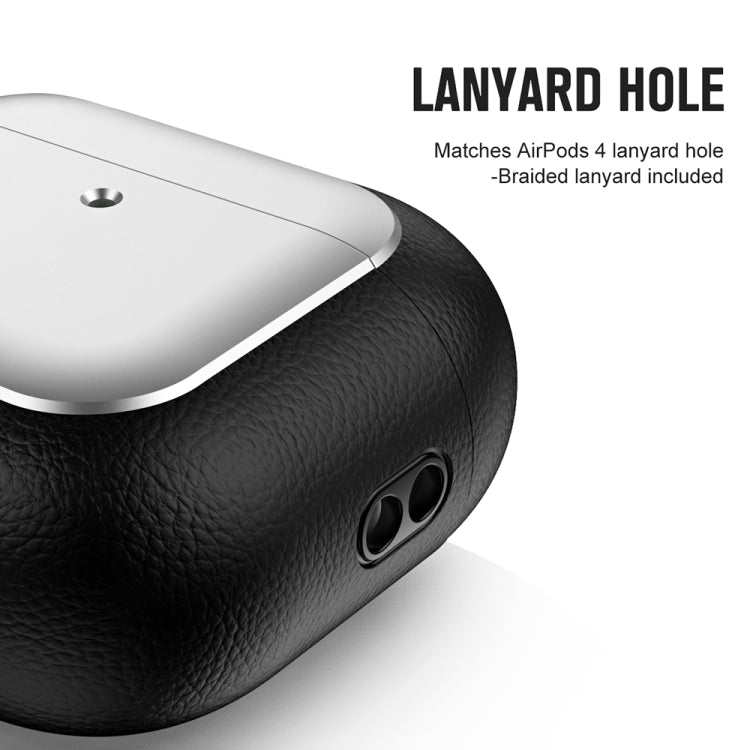 Electroplating Leather Texture Wireless Earbuds Box Protective Case