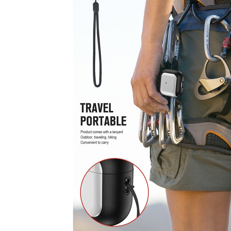 Electroplating Leather Texture Wireless Earbuds Box Protective Case