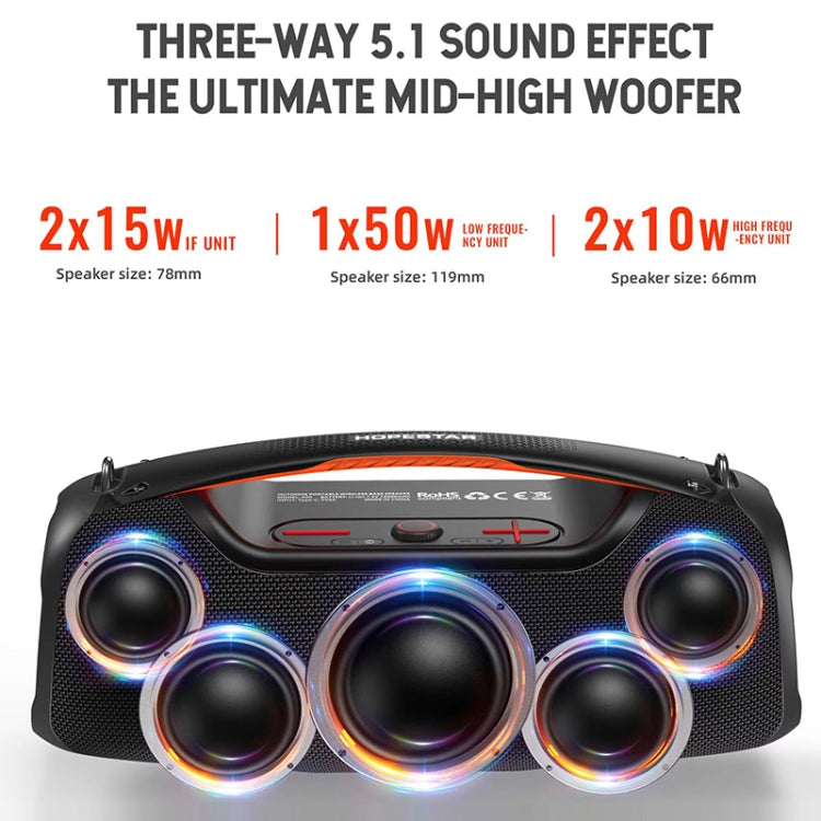 HOPESTAR A60 100W Outdoor Portable IPX6 Waterproof Bluetooth Speaker with Microphone