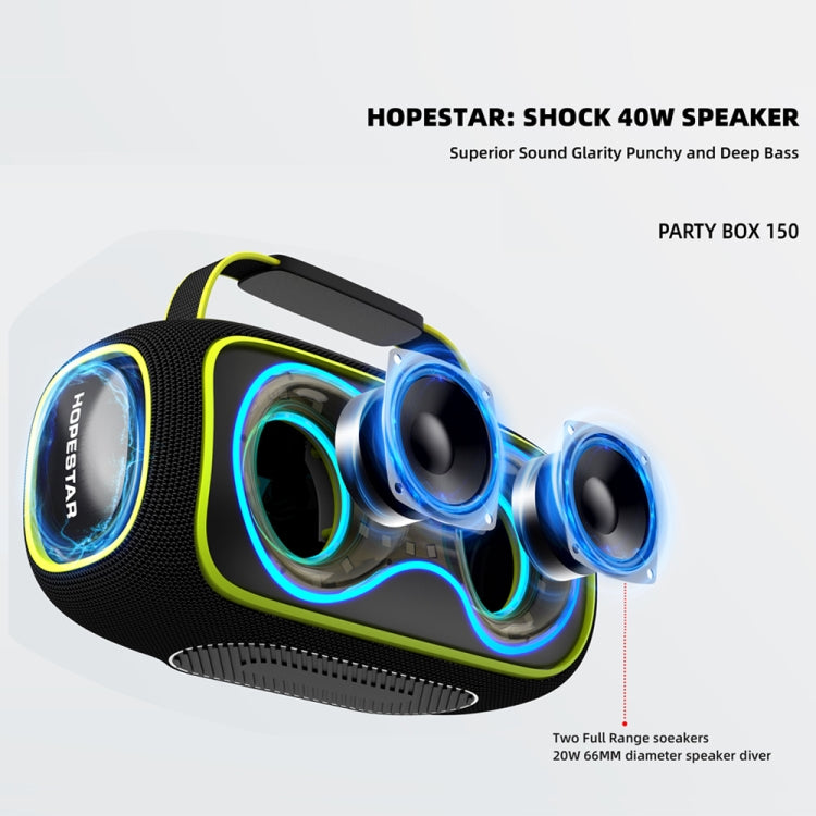 HOPESTAR Party Box 150 40W Outdoor Portable IPX5 Waterproof Bluetooth Speaker