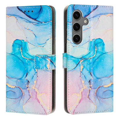 Painted Marble Pattern Leather Phone Case, For Galaxy S26 FE 5G, For Samsung Galaxy S26+ 5G, For Samsung Galaxy S26 Ultra 5G, For Samsung Galaxy S26 5G, For Samsung Galaxy S25 5G, For Samsung Galaxy S25+ 5G, For Samsung Galaxy S25 Ultra 5G             ...