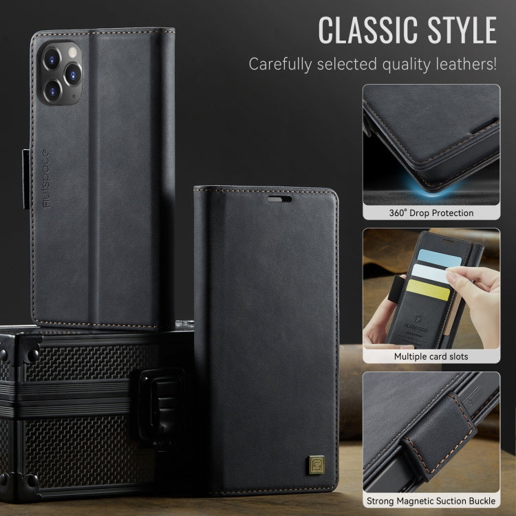 AutSpace A11 Side Buckle MagSafe Magnetic RFID Phone Leather Case