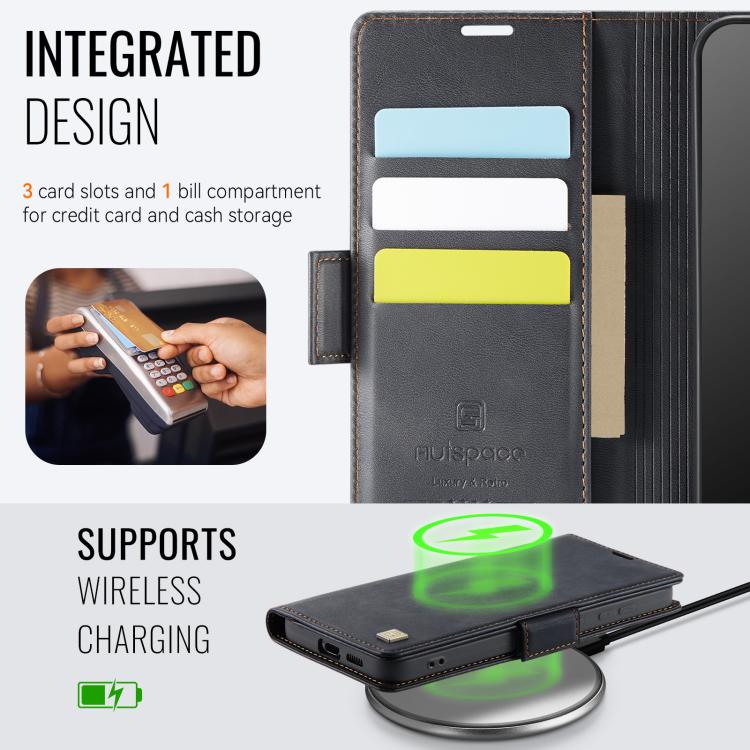 AutSpace A11 Side Buckle MagSafe Magnetic RFID Phone Leather Case, For Samsung Galaxy S26+ 5G, For Samsung Galaxy S26 Ultra 5G, For Samsung Galaxy S26 5G, For Samsung Galaxy S25 FE 5G, For Samsung Galaxy S25 Edge 5G, For Samsung Galaxy S25 5G          ...