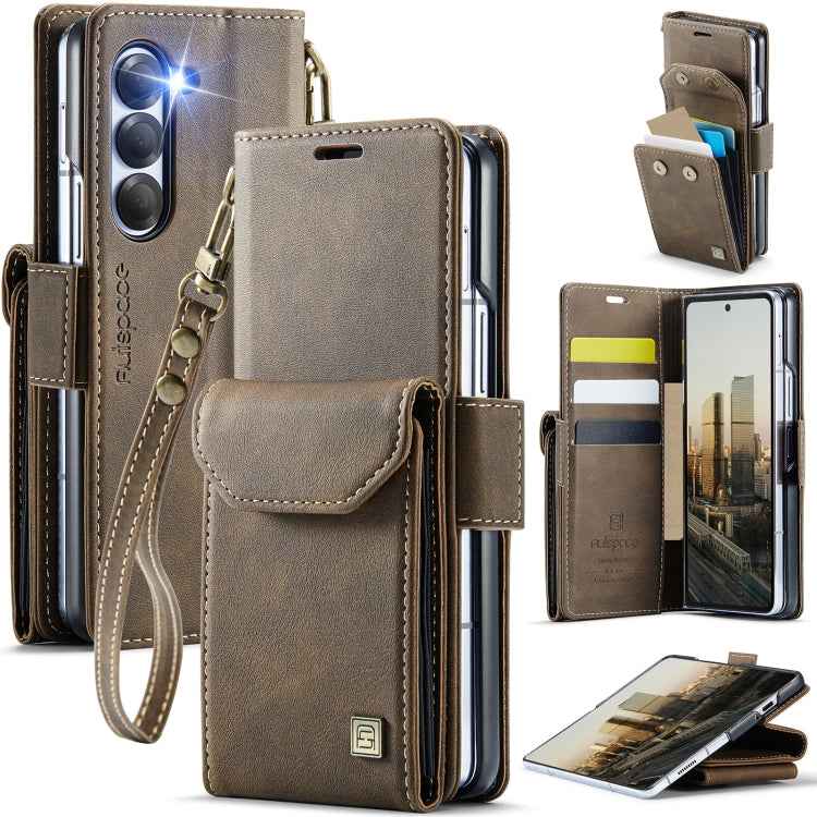 AutSpace A23 Organ Card Bag Magnetic RFID PU Phone Case, For Samsung Galaxy Z Fold7 5G, For Samsung Galaxy Z Fold6 5G, For Samsung Galaxy Z Fold5 5G