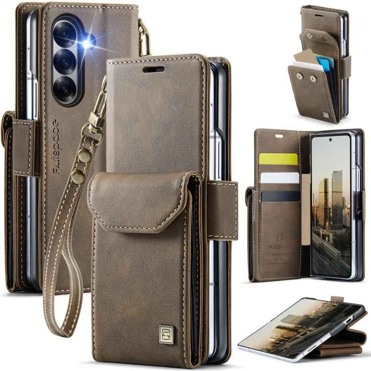 AutSpace A23 Organ Card Bag Magnetic RFID PU Phone Case, For Samsung Galaxy Z Fold7 5G, For Samsung Galaxy Z Fold6 5G, For Samsung Galaxy Z Fold5 5G