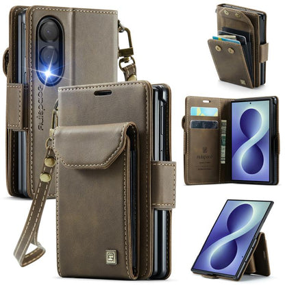 AutSpace A23 Organ Card Bag Magnetic RFID PU Phone Case, For Galaxy Z Fold8 5G, For Galaxy Z Fold8 Ultra 5G, For Samsung Galaxy Z Fold7 5G, For Samsung Galaxy Z Fold6 5G, For Samsung Galaxy Z Fold5 5G