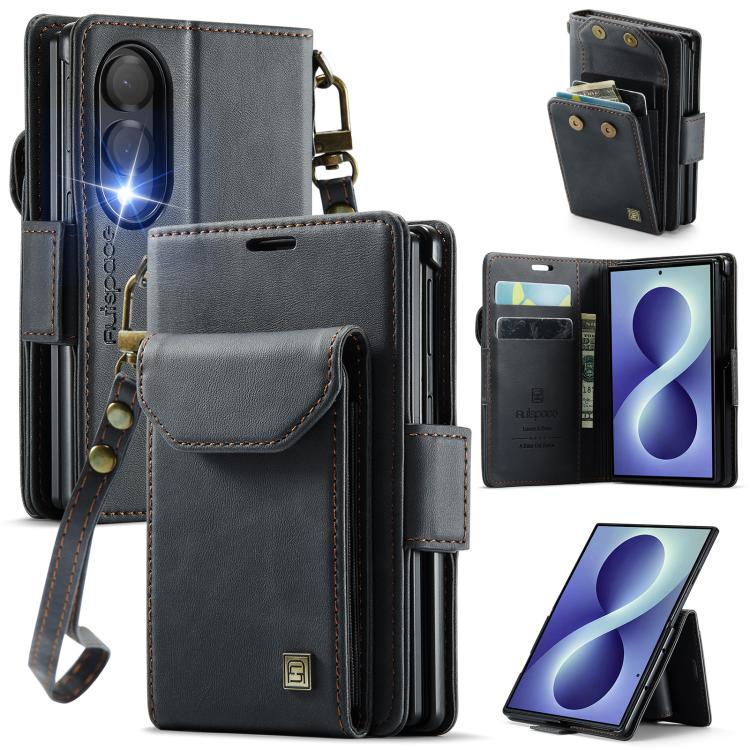 AutSpace A23 Organ Card Bag Magnetic RFID PU Phone Case, For Galaxy Z Fold8 5G, For Galaxy Z Fold8 Ultra 5G, For Samsung Galaxy Z Fold7 5G, For Samsung Galaxy Z Fold6 5G, For Samsung Galaxy Z Fold5 5G