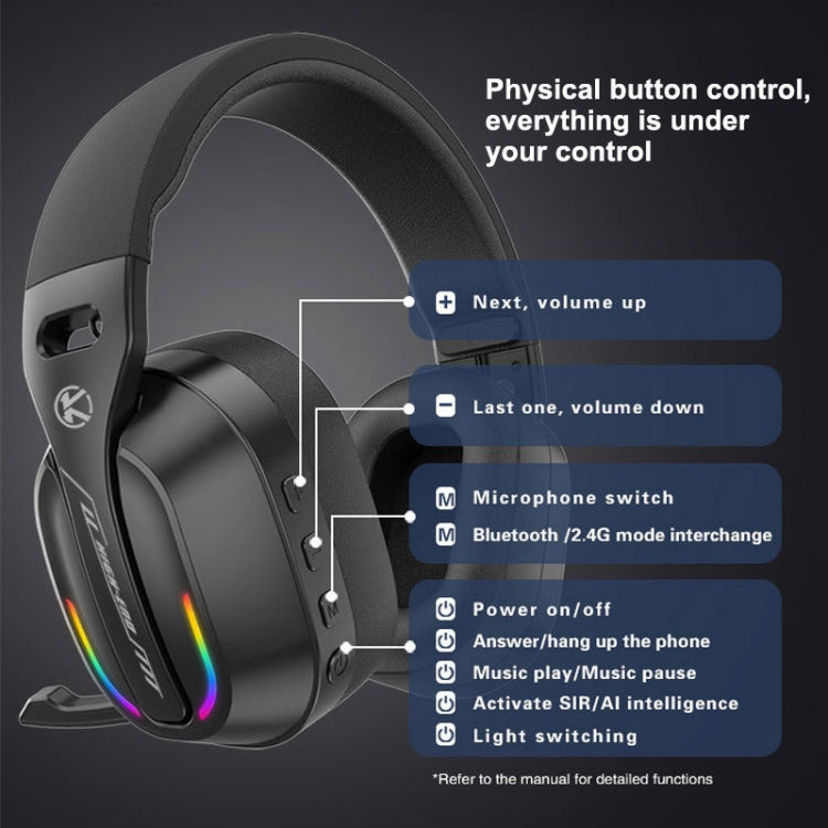 Bluetooth 5.4 Head-mounted RGB Wireless Bluetooth Gaming Headset