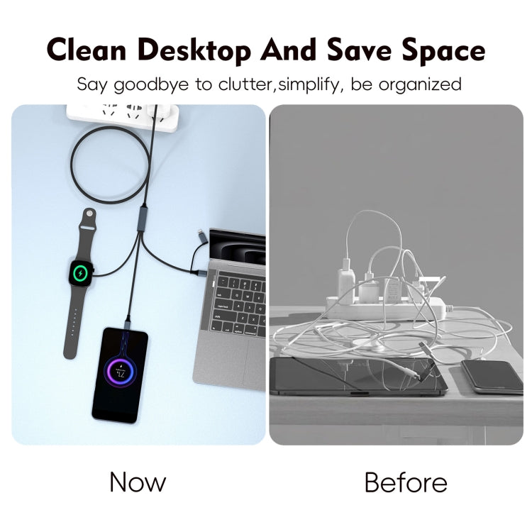 U33 1m PD100W USB-A / USB-C All in 1 Multifunctional Fast Charging Cable