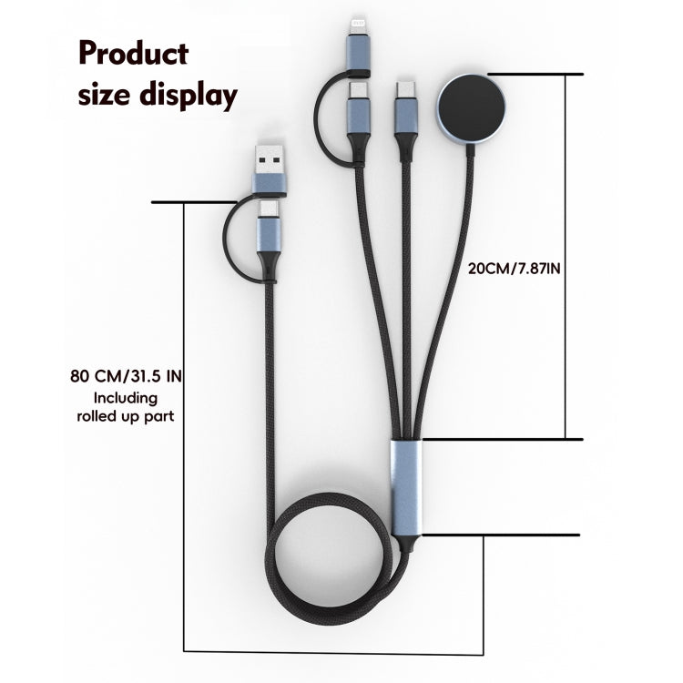 U33 1m PD100W USB-A / USB-C All in 1 Multifunctional Fast Charging Cable