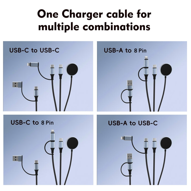 U33 1m PD100W USB-A / USB-C All in 1 Multifunctional Fast Charging Cable