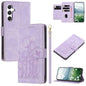 Tulips Embossed Leather Phone Case with Lanyard, For Samsung Galaxy S25+ 5G, For Samsung Galaxy S25 Ultra 5G, For Samsung Galaxy S24 FE 5G, For Samsung Galaxy S24 Ultra 5G, For Samsung Galaxy S24+ 5G, For Samsung Galaxy S24 5G                          ...