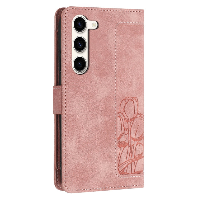 Tulips Embossed Leather Phone Case with Lanyard, For Samsung Galaxy S23+ 5G, For Samsung Galaxy S23 5G, For Samsung Galaxy S20 FE, For Samsung Galaxy S22 Ultra 5G, For Samsung Galaxy S22+ 5G, For Samsung Galaxy S22 5G, For Samsung Galaxy S21 FE 5G     ...