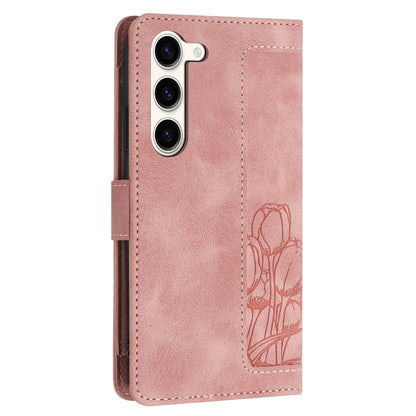 Tulips Embossed Leather Phone Case with Lanyard, For Samsung Galaxy S23+ 5G, For Samsung Galaxy S23 5G, For Samsung Galaxy S20 FE, For Samsung Galaxy S22 Ultra 5G, For Samsung Galaxy S22+ 5G, For Samsung Galaxy S22 5G, For Samsung Galaxy S21 FE 5G     ...