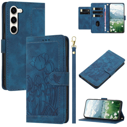 Tulips Embossed Leather Phone Case with Lanyard, For Samsung Galaxy S23+ 5G, For Samsung Galaxy S23 5G, For Samsung Galaxy S20 FE, For Samsung Galaxy S22 Ultra 5G, For Samsung Galaxy S22+ 5G, For Samsung Galaxy S22 5G, For Samsung Galaxy S21 FE 5G     ...