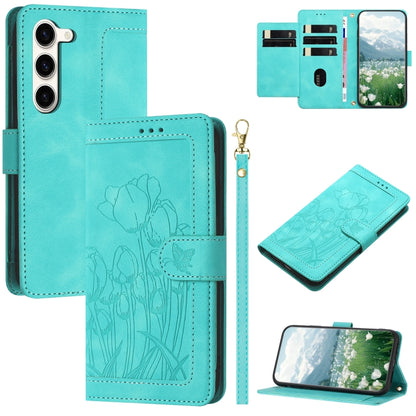 Tulips Embossed Leather Phone Case with Lanyard, For Samsung Galaxy S23+ 5G, For Samsung Galaxy S23 5G, For Samsung Galaxy S20 FE, For Samsung Galaxy S22 Ultra 5G, For Samsung Galaxy S22+ 5G, For Samsung Galaxy S22 5G, For Samsung Galaxy S21 FE 5G     ...