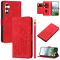 Tulips Embossed Leather Phone Case with Lanyard, For Samsung Galaxy S25+ 5G, For Samsung Galaxy S25 Ultra 5G, For Samsung Galaxy S24 FE 5G, For Samsung Galaxy S24 Ultra 5G, For Samsung Galaxy S24+ 5G, For Samsung Galaxy S24 5G                          ...