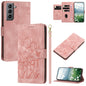 Tulips Embossed Leather Phone Case with Lanyard, For Samsung Galaxy S21+ 5G, For Samsung Galaxy S21 Ultra 5G