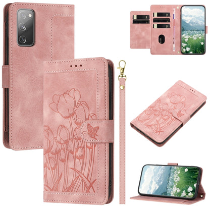 Tulips Embossed Leather Phone Case with Lanyard, For Samsung Galaxy S23+ 5G, For Samsung Galaxy S23 5G, For Samsung Galaxy S20 FE, For Samsung Galaxy S22 Ultra 5G, For Samsung Galaxy S22+ 5G, For Samsung Galaxy S22 5G, For Samsung Galaxy S21 FE 5G     ...