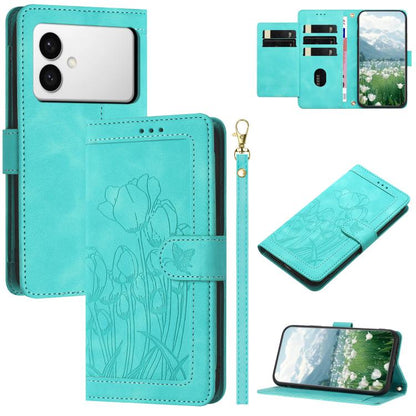 Tulips Embossed Leather Phone Case with Lanyard, For Samsung Galaxy S26 FE 5G, For Samsung Galaxy S26+ 5G, For Samsung Galaxy S26 Edge 5G, For Samsung Galaxy S26 Ultra 5G, For Samsung Galaxy S26 5G, For Samsung Galaxy S25 FE 5G                         ...