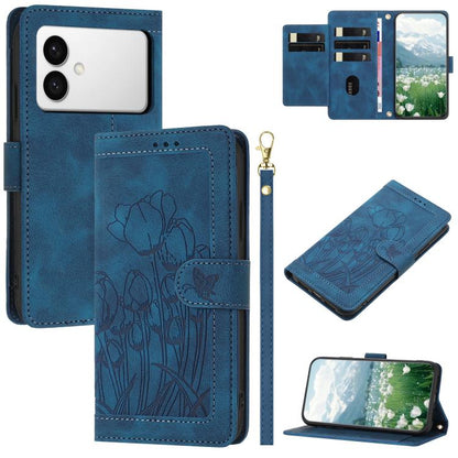 Tulips Embossed Leather Phone Case with Lanyard, For Samsung Galaxy S26 FE 5G, For Samsung Galaxy S26+ 5G, For Samsung Galaxy S26 Edge 5G, For Samsung Galaxy S26 Ultra 5G, For Samsung Galaxy S26 5G, For Samsung Galaxy S25 FE 5G                         ...