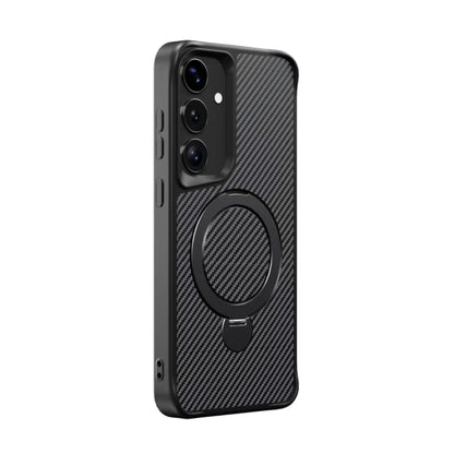 Carbon Fiber Texture 360 MagSafe Holder Phone Case, For Samsung Galaxy S26 5G, For Samsung Galaxy S25 / S24 5G, For Samsung Galaxy S25+ / S24+ 5G, For Samsung Galaxy S25 Ultra 5G, For Samsung Galaxy S24 Ultra 5G