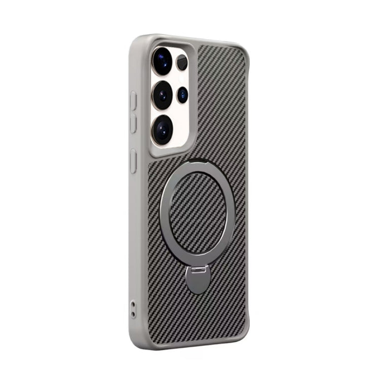 Carbon Fiber Texture 360 MagSafe Holder Phone Case, For Samsung Galaxy S26 5G, For Samsung Galaxy S25 / S24 5G, For Samsung Galaxy S25+ / S24+ 5G, For Samsung Galaxy S25 Ultra 5G, For Samsung Galaxy S24 Ultra 5G