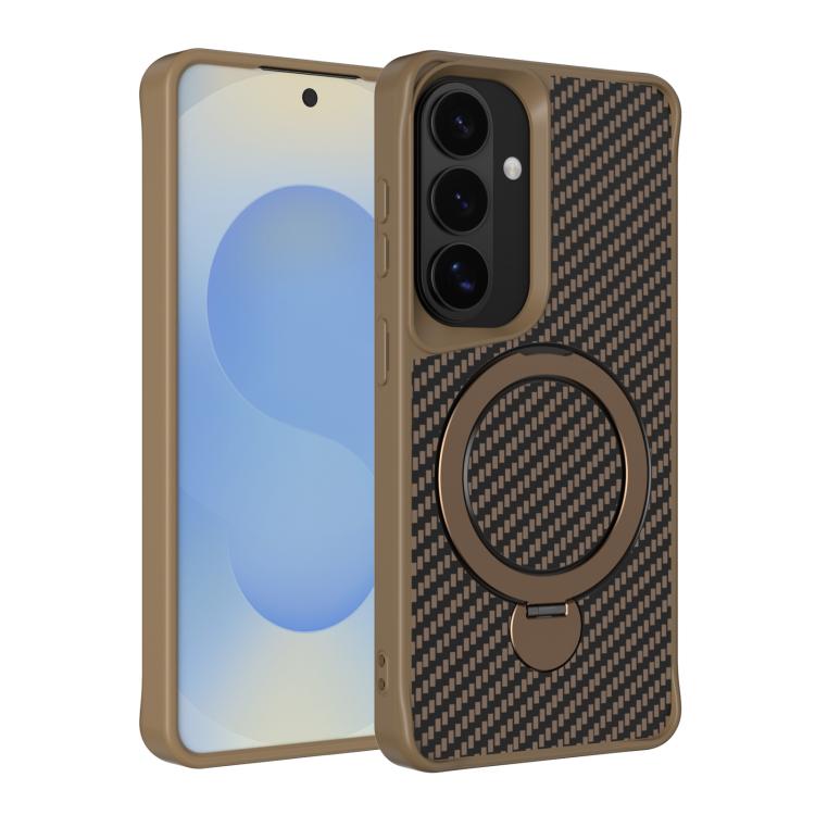 Carbon Fiber Texture 360 MagSafe Holder Phone Case, For Samsung Galaxy S26 5G, For Samsung Galaxy S25 / S24 5G, For Samsung Galaxy S25+ / S24+ 5G, For Samsung Galaxy S25 Ultra 5G, For Samsung Galaxy S24 Ultra 5G