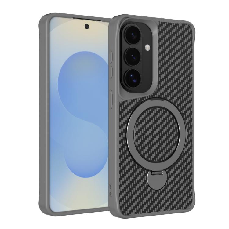 Carbon Fiber Texture 360 MagSafe Holder Phone Case, For Samsung Galaxy S26 5G, For Samsung Galaxy S25 / S24 5G, For Samsung Galaxy S25+ / S24+ 5G, For Samsung Galaxy S25 Ultra 5G, For Samsung Galaxy S24 Ultra 5G