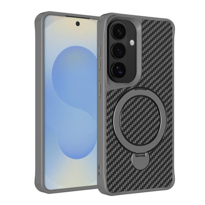Carbon Fiber Texture 360 MagSafe Holder Phone Case, For Samsung Galaxy S26 5G, For Samsung Galaxy S25 / S24 5G, For Samsung Galaxy S25+ / S24+ 5G, For Samsung Galaxy S25 Ultra 5G, For Samsung Galaxy S24 Ultra 5G