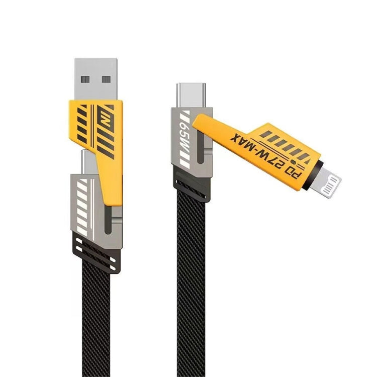 awei CL-226 65W USB/Type-C to 8 Pin/Type-C 4 in 1 Fast Charging Data Cable, Length: 1m