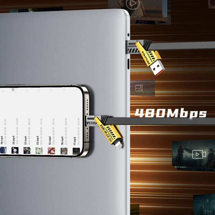 awei CL-226 65W USB/Type-C to 8 Pin/Type-C 4 in 1 Fast Charging Data Cable, Length: 1m