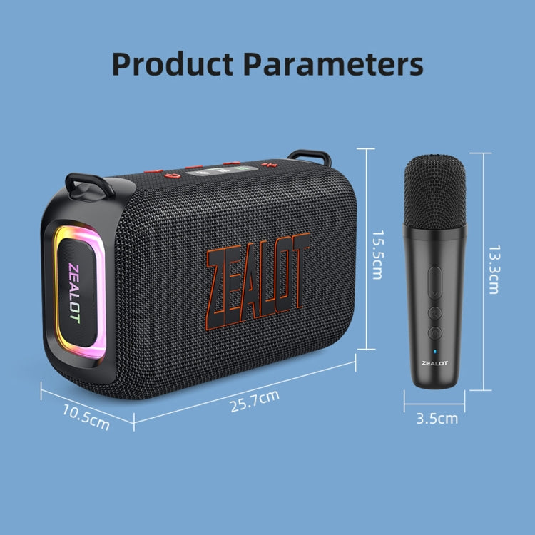 Zealot S85M 50W Outdoor Portable Bluetooth Speaker with Microphone
