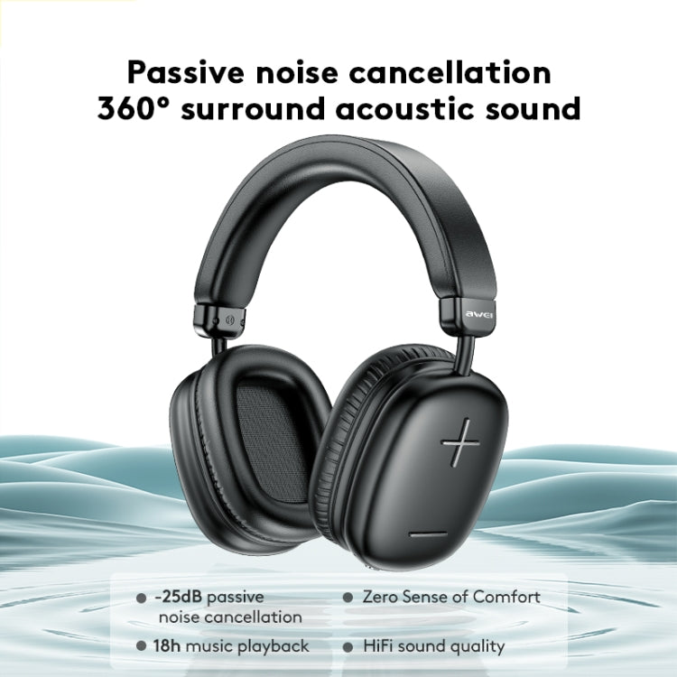 awei AT6 Wireless Bluetooth V5.4 Hi-Fi Stereo Headphones