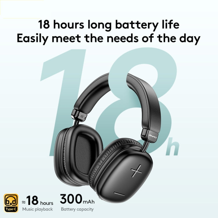 awei AT6 Wireless Bluetooth V5.4 Hi-Fi Stereo Headphones