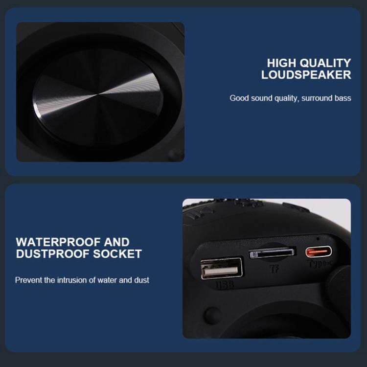 Portable Outdoor RGB Light Bluetooth Speaker Desktop Subwoofer