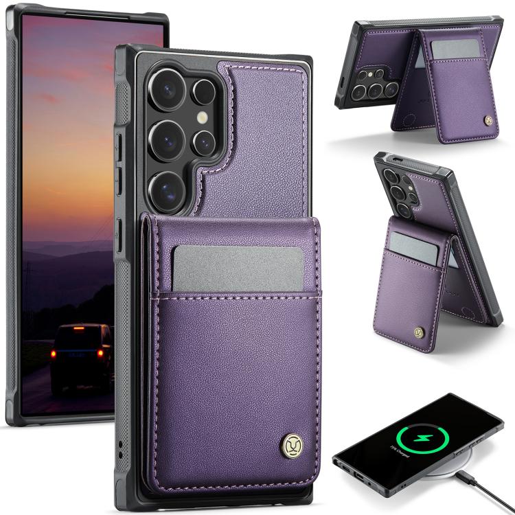 JEEHOOD J06 British Style RFID MagSafe Card Bag PU Phone Case, For Samsung Galaxy S24 Ultra 5G, For Samsung Galaxy S24+ 5G, For Samsung Galaxy S24 5G, For Samsung Galaxy S23 Ultra 5G