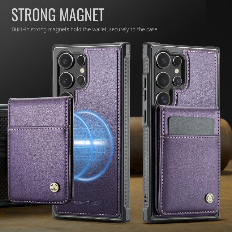 JEEHOOD J06 British Style RFID MagSafe Card Bag PU Phone Case, For Samsung Galaxy S24 Ultra 5G, For Samsung Galaxy S24+ 5G, For Samsung Galaxy S24 5G, For Samsung Galaxy S23 Ultra 5G