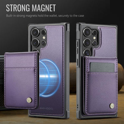 JEEHOOD J06 British Style RFID MagSafe Card Bag PU Phone Case, For Samsung Galaxy S24 Ultra 5G, For Samsung Galaxy S24+ 5G, For Samsung Galaxy S24 5G, For Samsung Galaxy S23 Ultra 5G