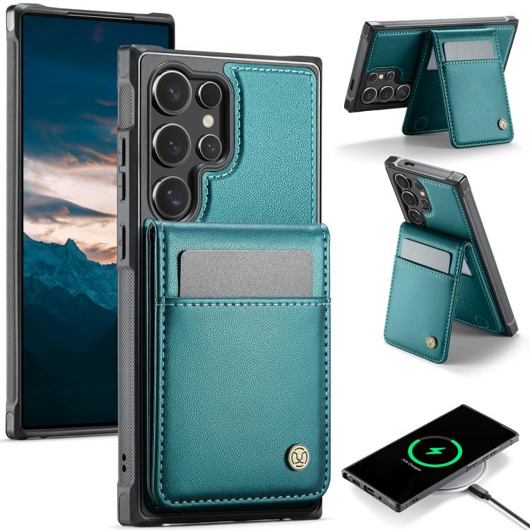 JEEHOOD J06 British Style RFID MagSafe Card Bag PU Phone Case, For Samsung Galaxy S24 Ultra 5G, For Samsung Galaxy S24+ 5G, For Samsung Galaxy S24 5G, For Samsung Galaxy S23 Ultra 5G