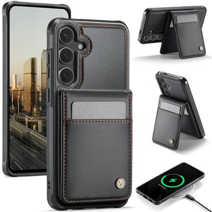 JEEHOOD J06 British Style RFID MagSafe Card Bag PU Phone Case, For Samsung Galaxy S24 Ultra 5G, For Samsung Galaxy S24+ 5G, For Samsung Galaxy S24 5G, For Samsung Galaxy S23 Ultra 5G