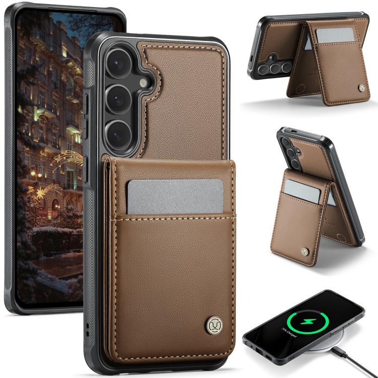 JEEHOOD J06 British Style RFID MagSafe Card Bag PU Phone Case, For Samsung Galaxy S24 Ultra 5G, For Samsung Galaxy S24+ 5G, For Samsung Galaxy S24 5G, For Samsung Galaxy S23 Ultra 5G