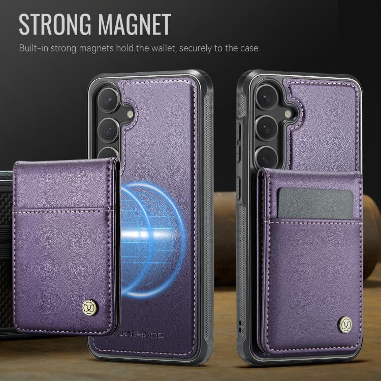 JEEHOOD J06 British Style RFID MagSafe Card Bag PU Phone Case, For Galaxy S26 FE 5G, For Samsung Galaxy S26+ 5G, For Samsung Galaxy S26 Ultra 5G, For Samsung Galaxy S26 5G, For Galaxy S25 FE 5G, For Samsung Galaxy S25 Edge 5G, For Samsung Galaxy S25 5G...