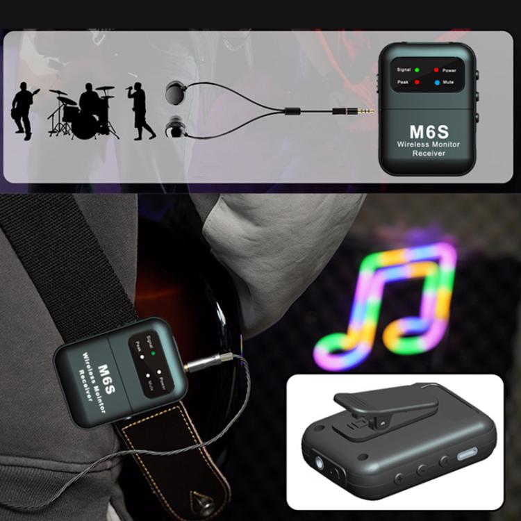 M6S Stereo Wireless In-Ear Monitor System 2.4G Transmitter & Receiver