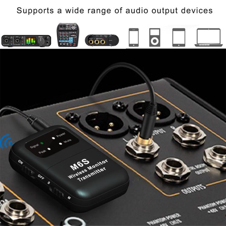M6S Stereo Wireless In-Ear Monitor System 2.4G Transmitter & Receiver