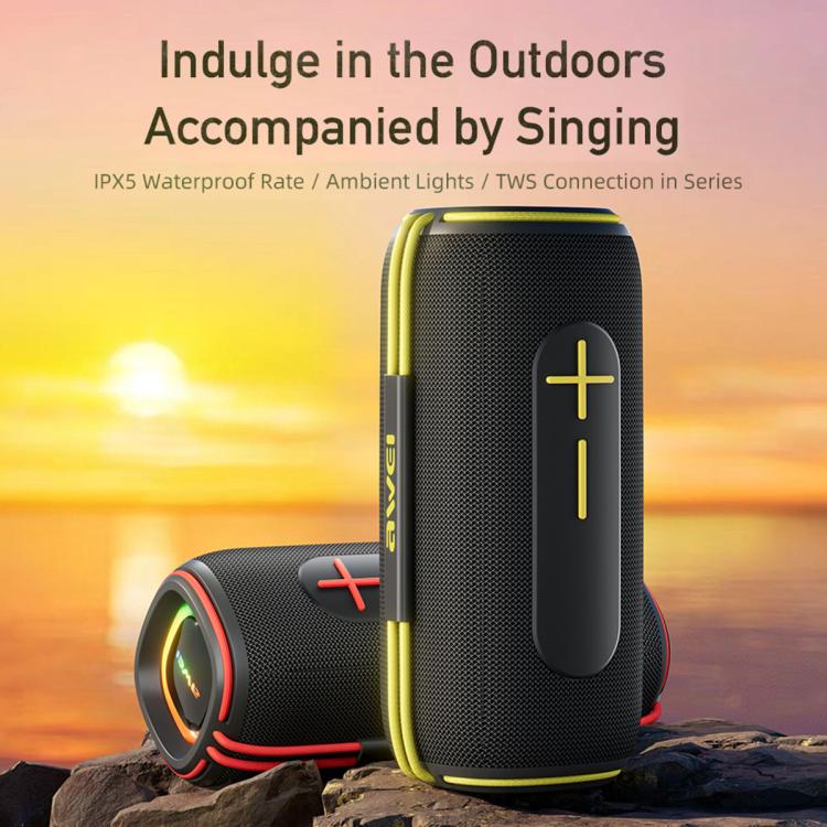 awei KA5 Portable Outdoor Colorful RGB Light Bluetooth Speaker