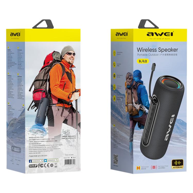 awei KA8 7W Portable Bluetooth Speaker with RGB Light