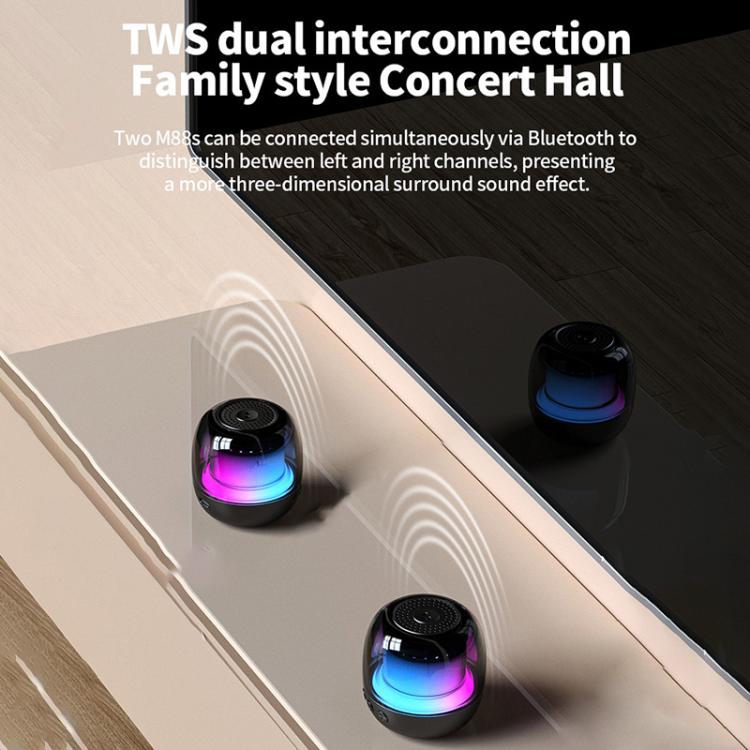 M88 Portable Gyro RGB Atmosphere Light Bluetooth Speaker Subwoofer